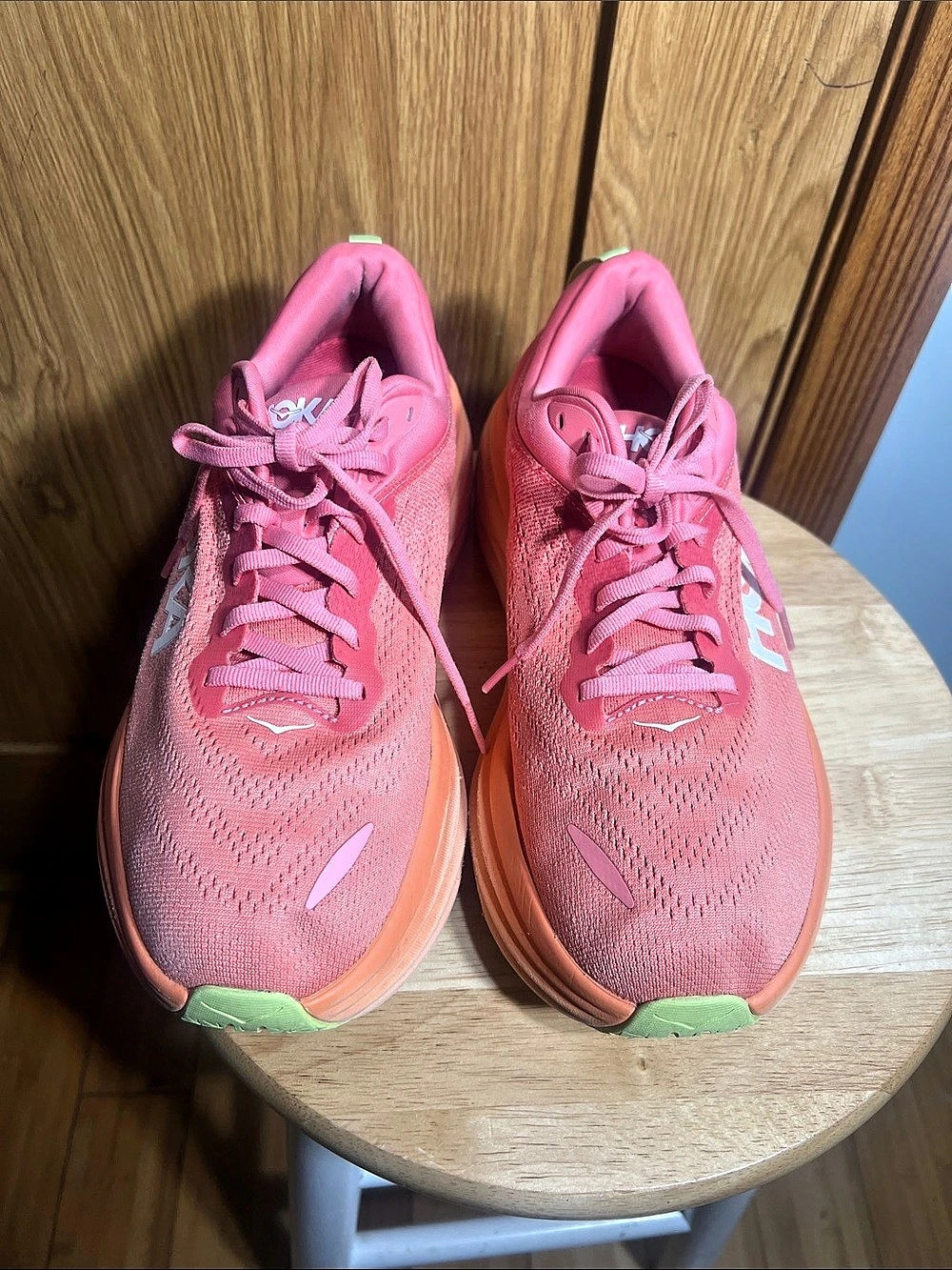 Hoka Bondi 9 Women's Pink/peach Athletic Shoes US 10B